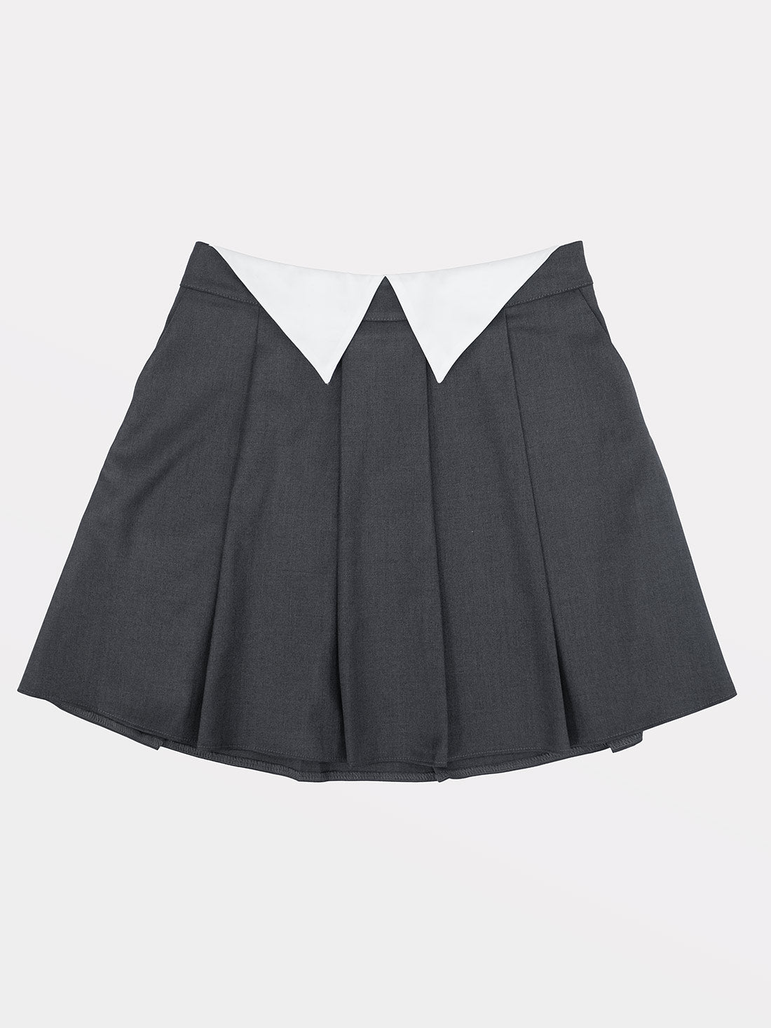 Ether Grey Pleated Mini Skirt