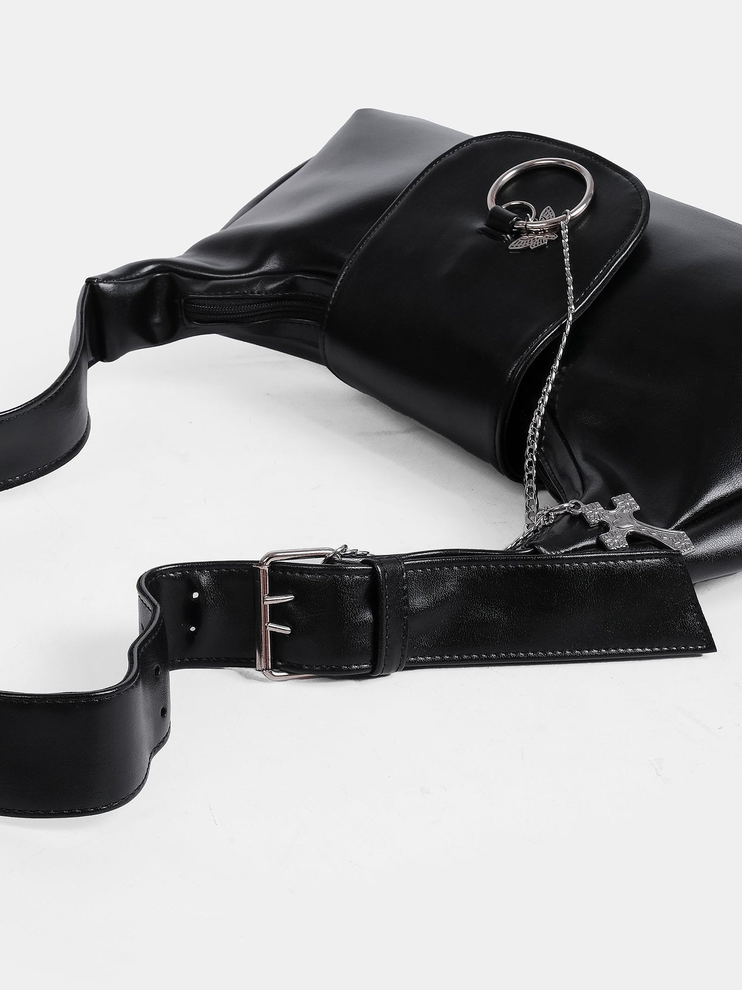 Mourning Vegan Leather Baguette Bag