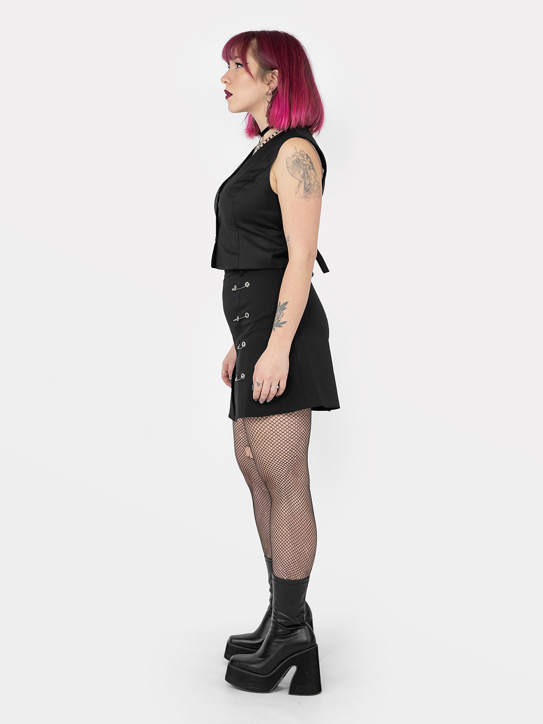 Courtney Safety Pins Mini Skirt