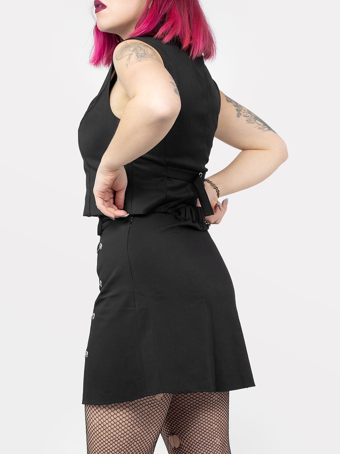 Courtney Safety Pins Mini Skirt