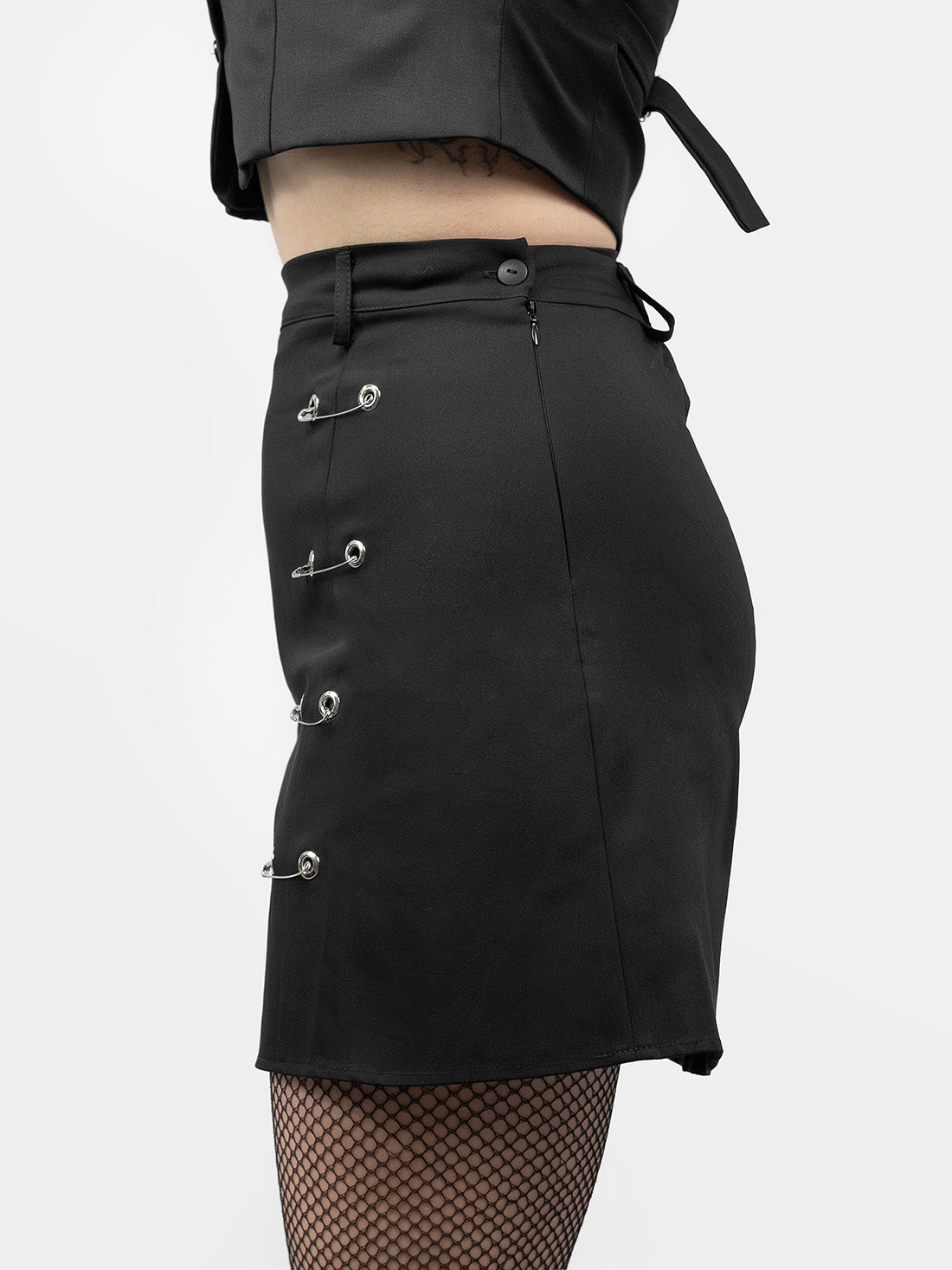 Courtney Safety Pins Mini Skirt