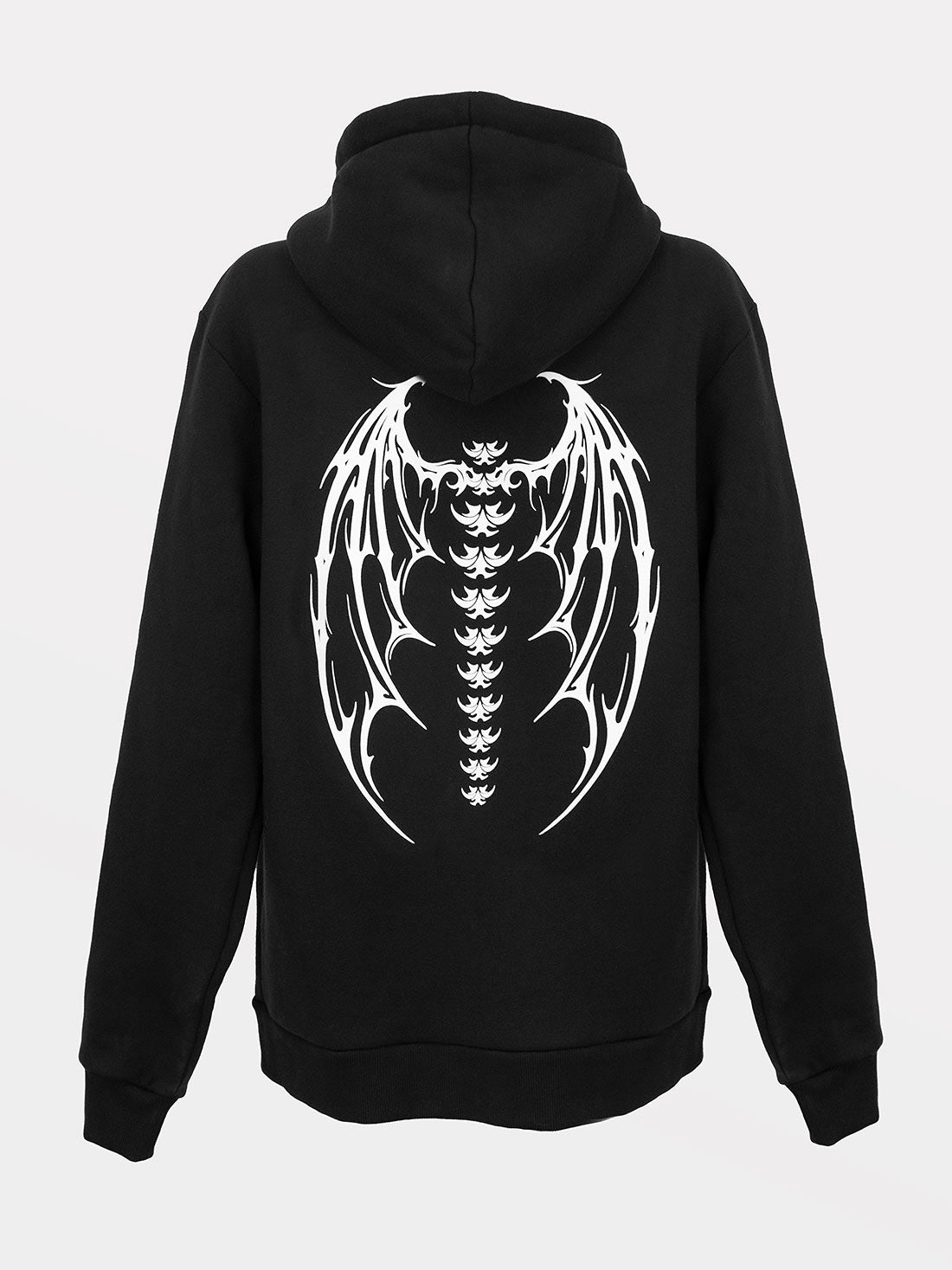 Demon Wings Zipped Organic Cotton Hoodie