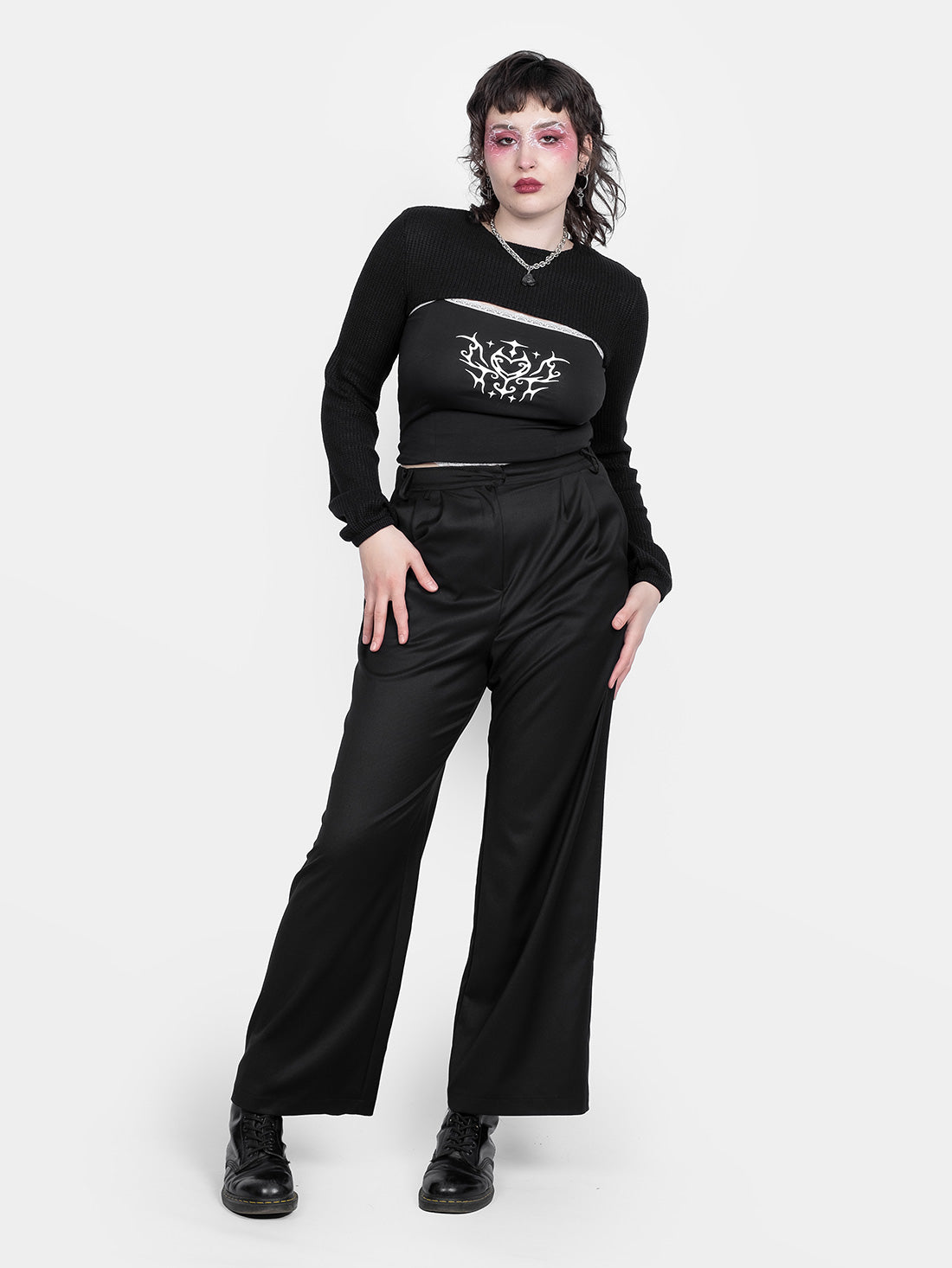 Absinthe Black Top With Lace