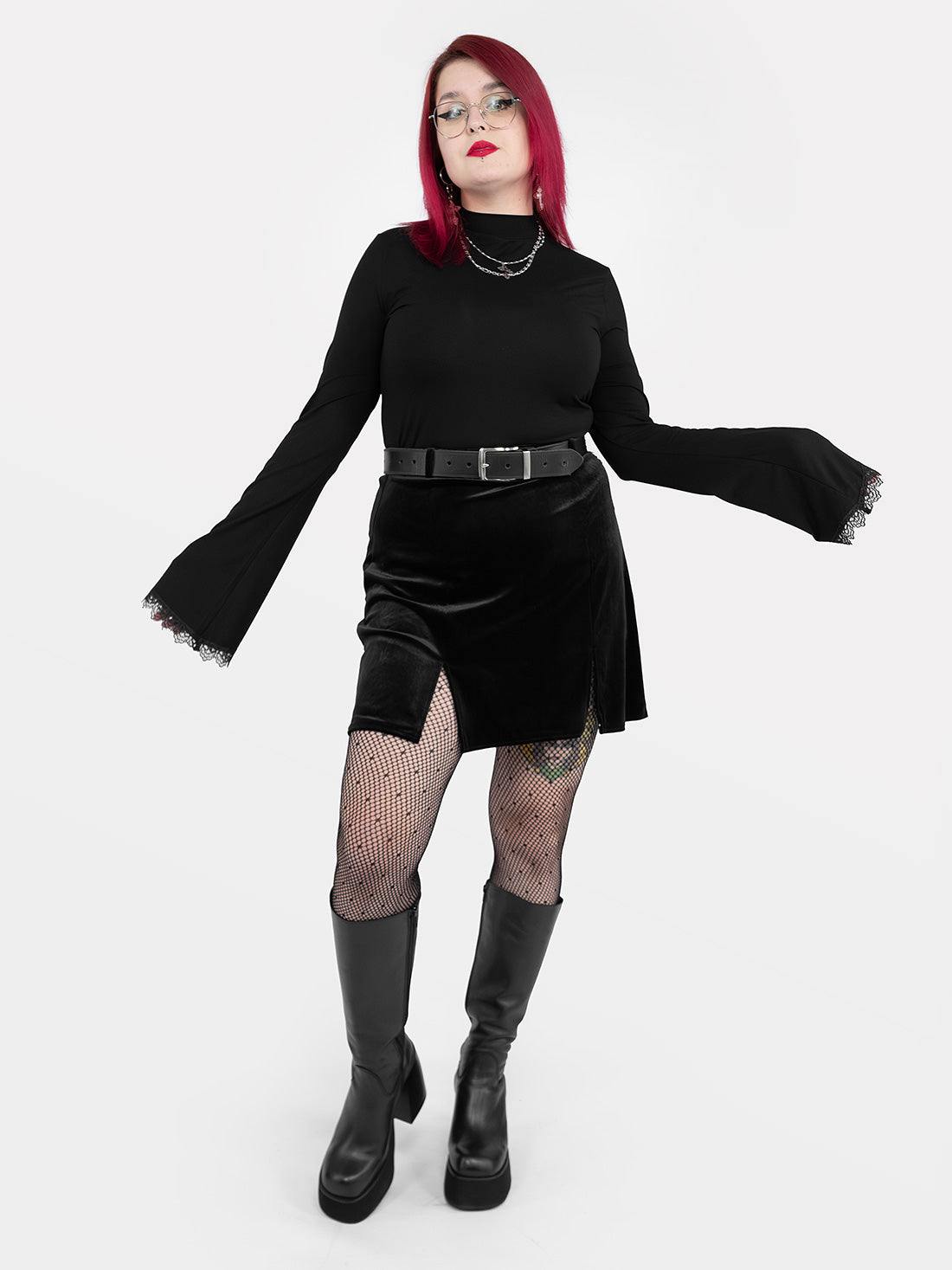 Agony Velvet Mini Skirt