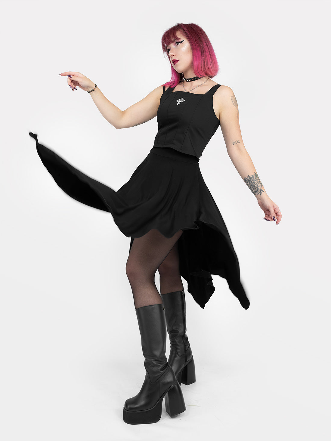Sceptre Asymmetric Midi Skirt