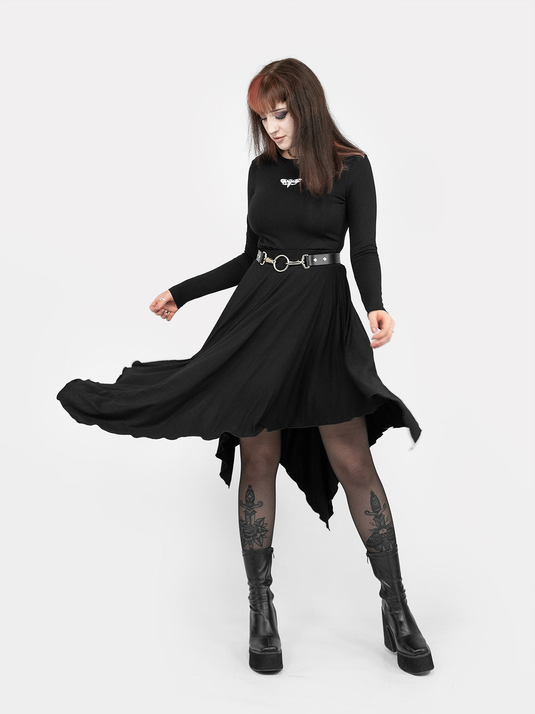 Sceptre Asymmetric Midi Skirt