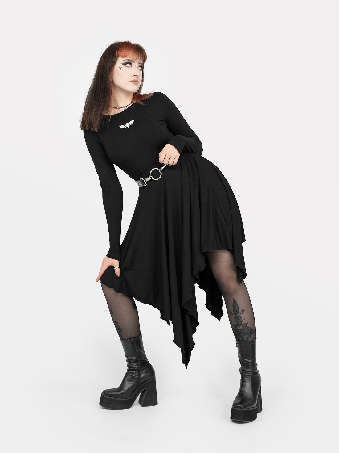Sceptre Asymmetric Midi Skirt