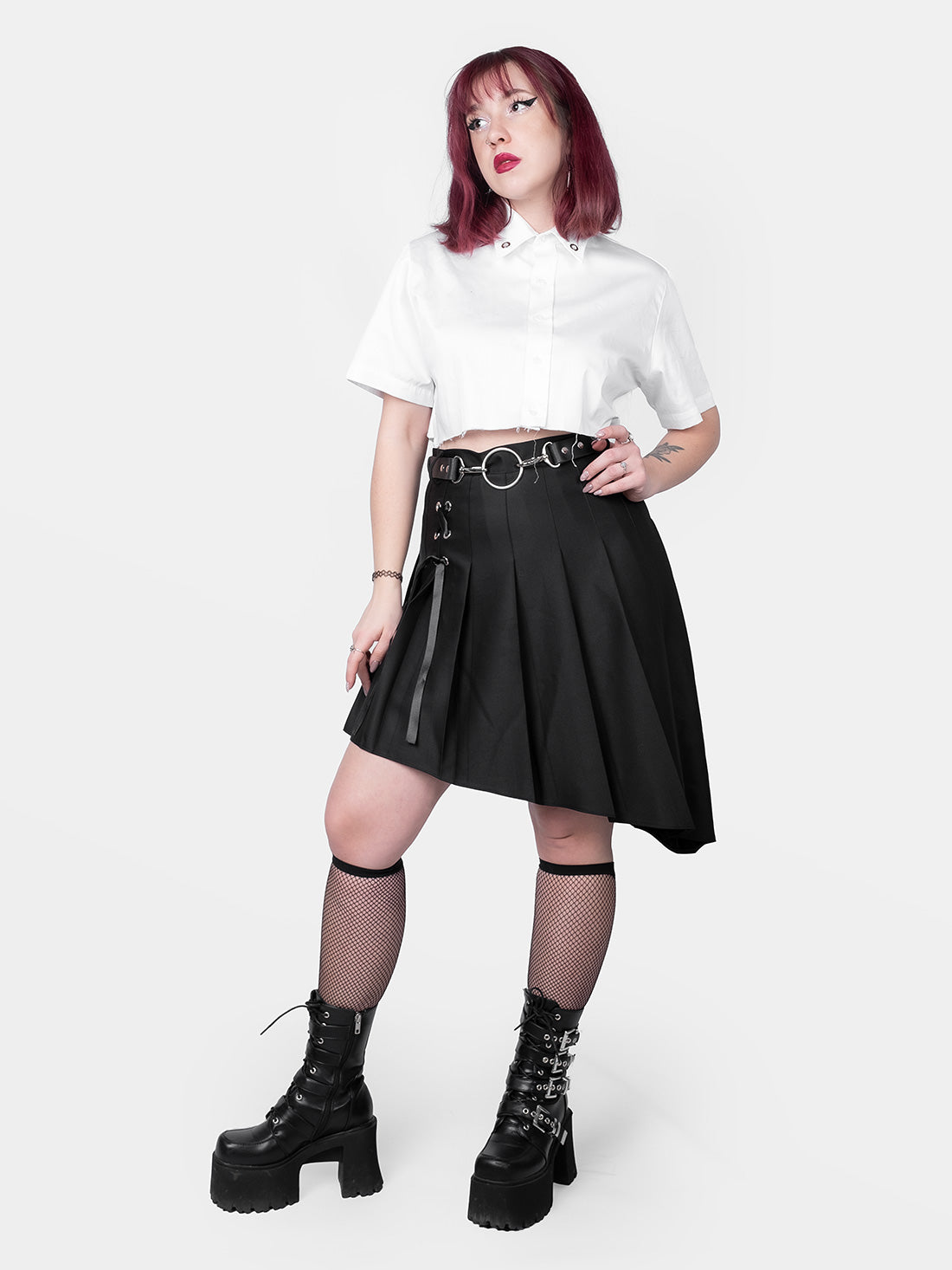 Delilah Pleated Lace Up Skirt