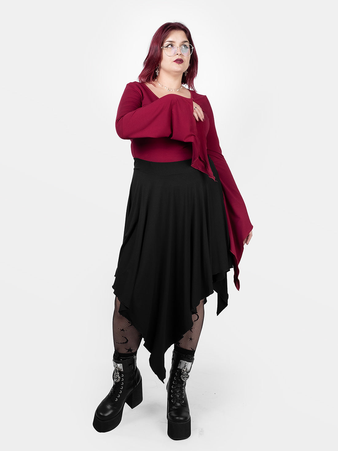 Sceptre Asymmetric Midi Skirt