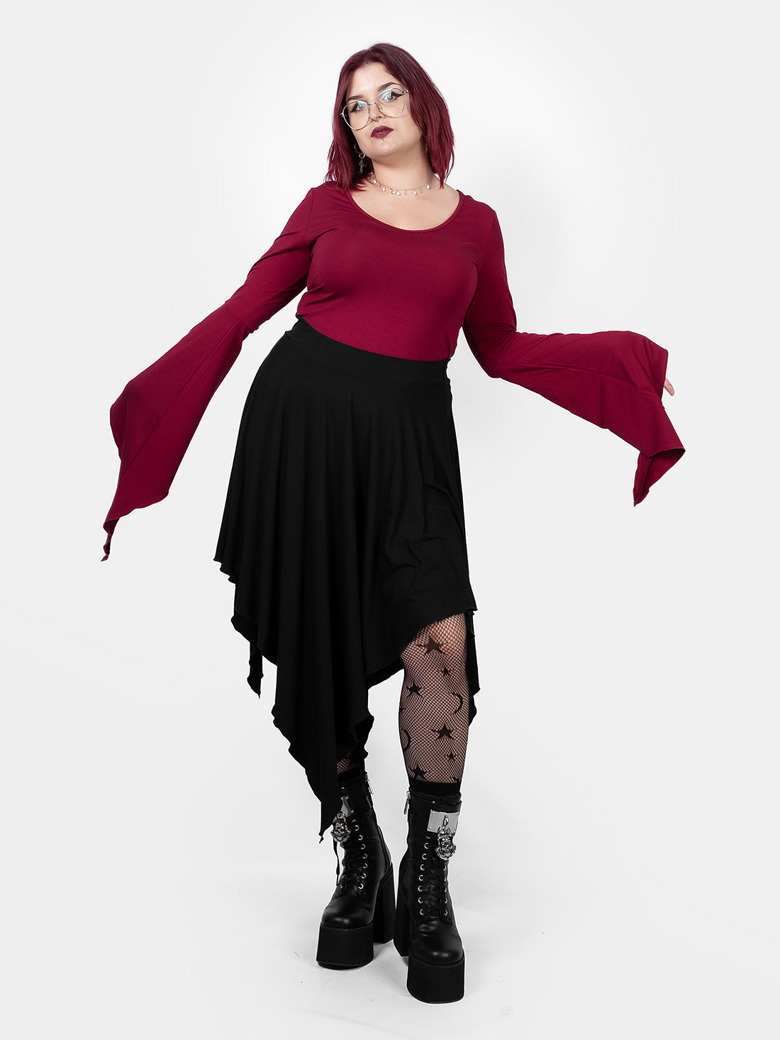 Sceptre Asymmetric Midi Skirt