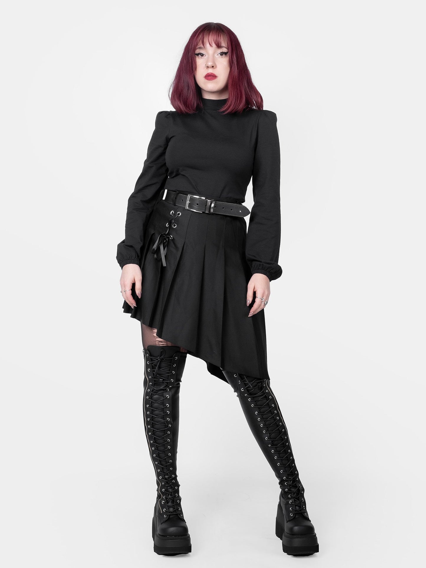 Delilah Pleated Lace Up Skirt
