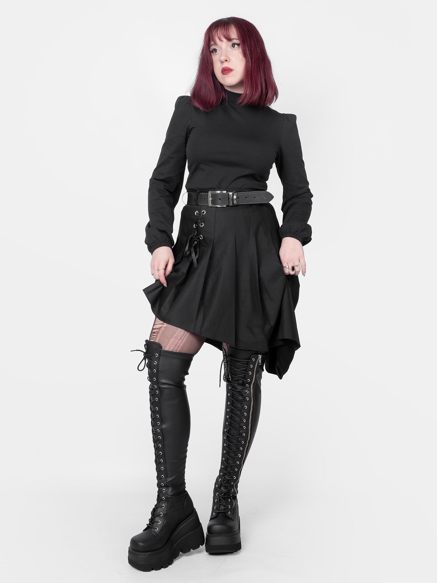 Delilah Pleated Lace Up Skirt