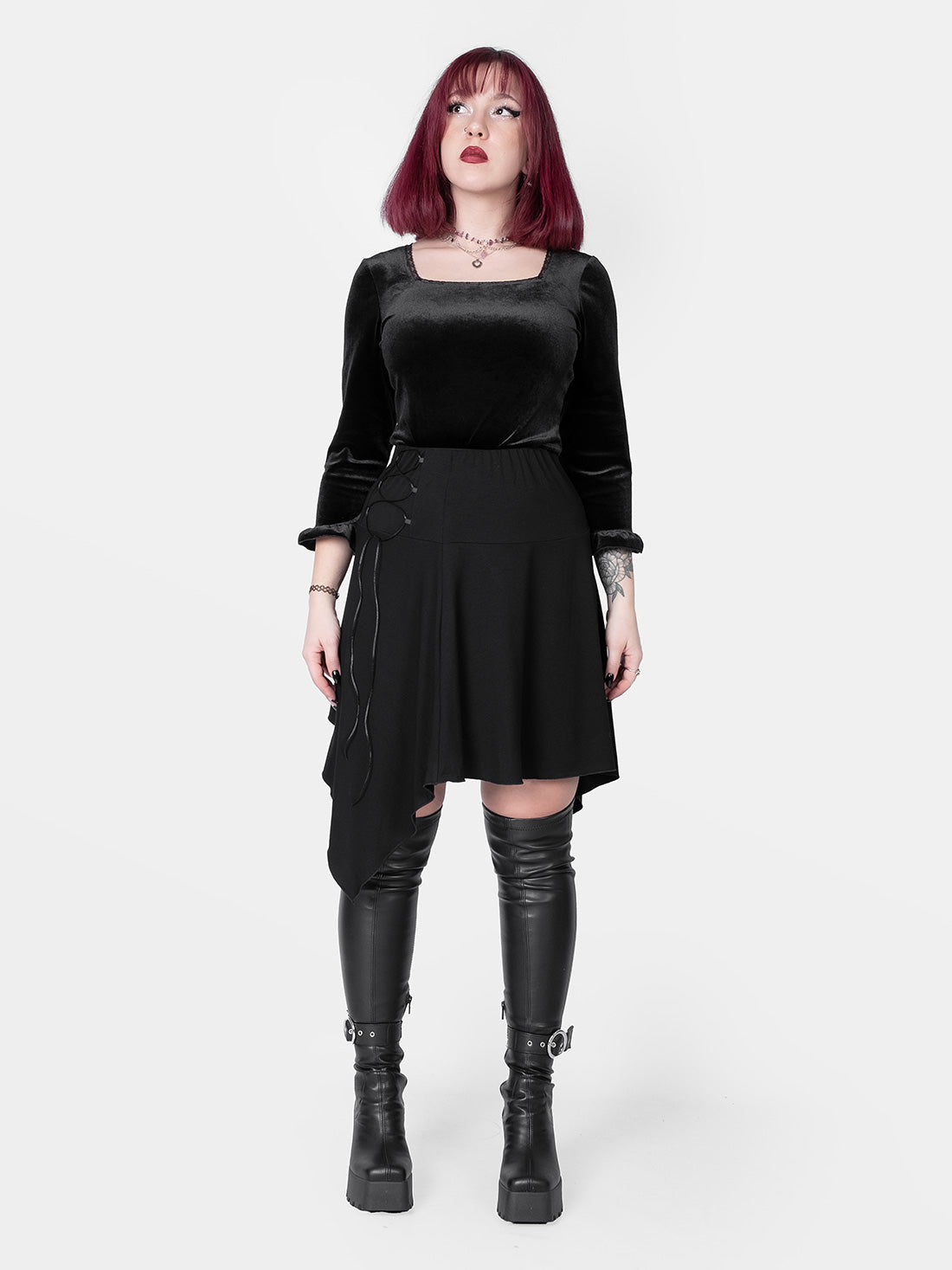 Lilith Asymmetrical Laced Up Skirt