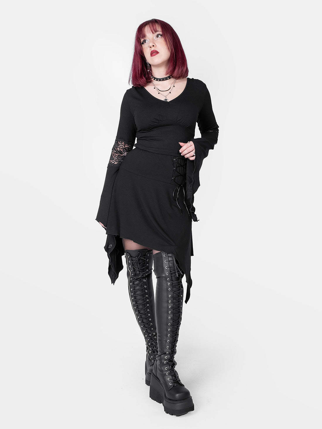 Lilith Asymmetrical Laced Up Skirt