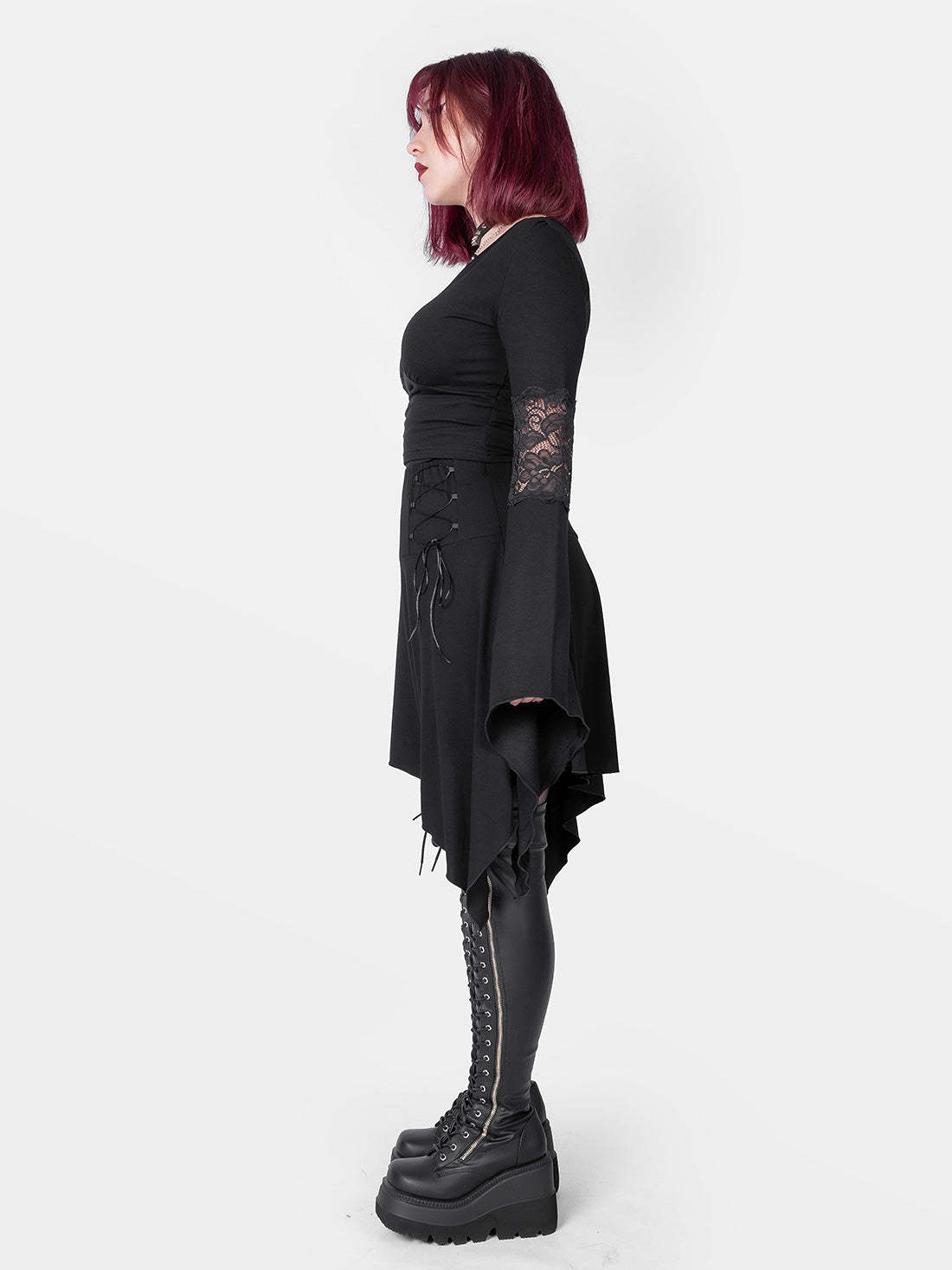 Lilith Asymmetrical Laced Up Skirt