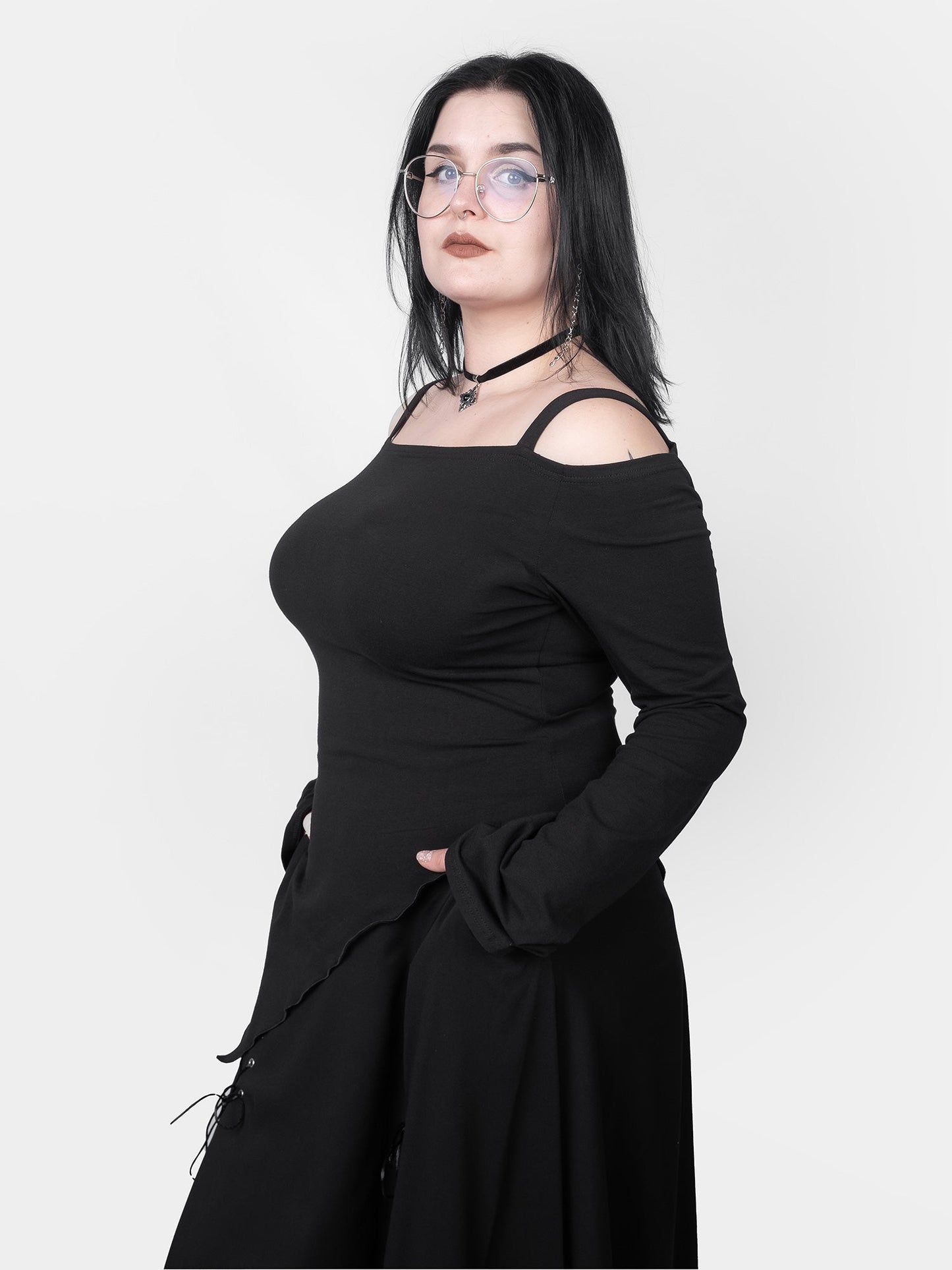 Avril Asymmetrical Off-Shoulder Top