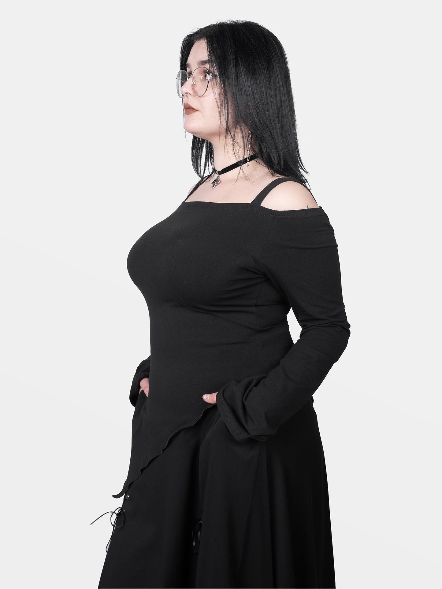 Avril Asymmetrical Off-Shoulder Top