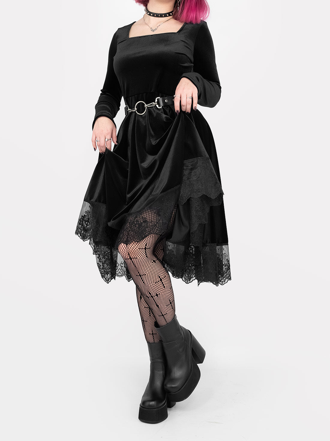 Nyx Velvet Longsleeve Dress