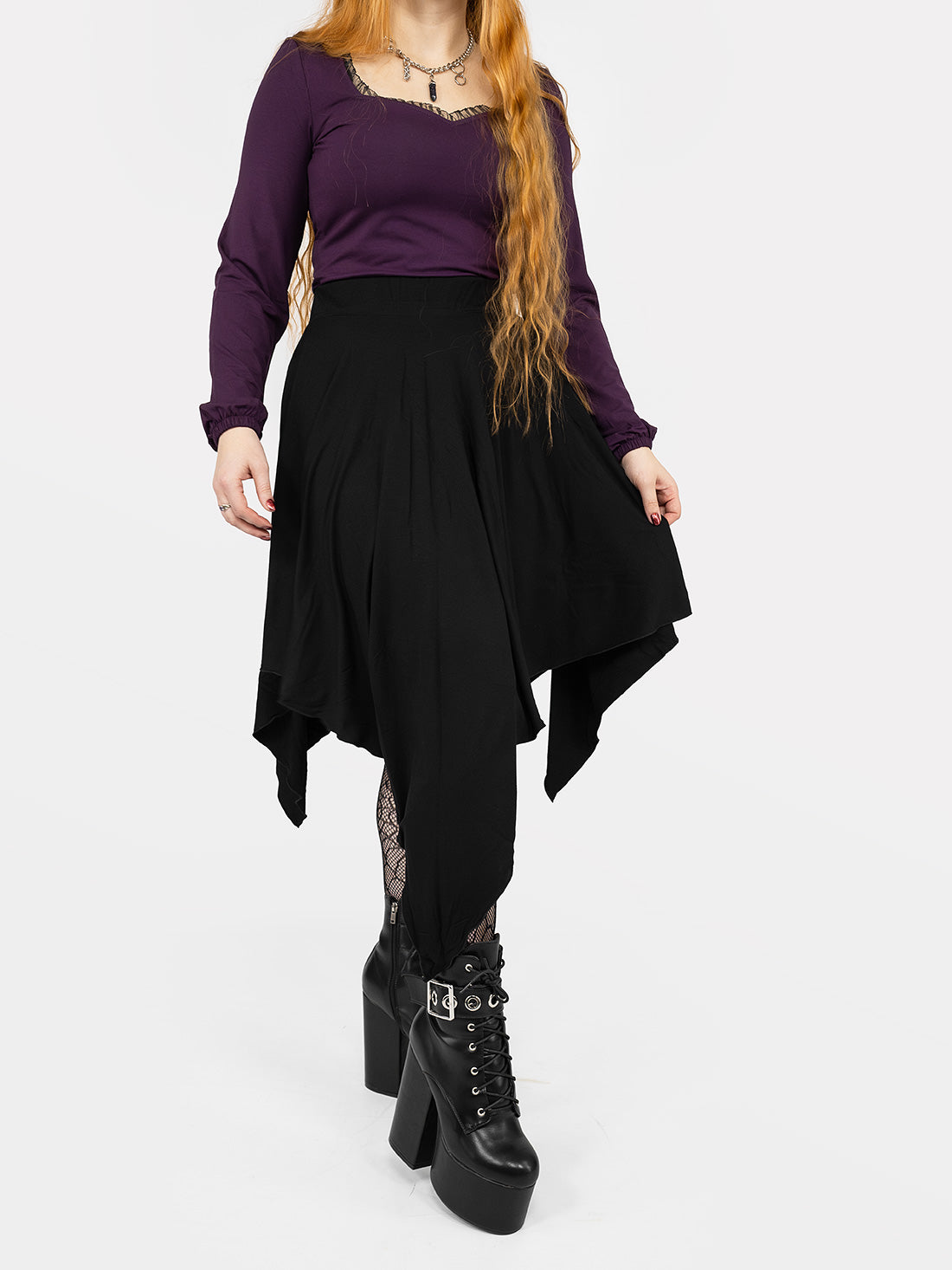 Sceptre Asymmetric Midi Skirt