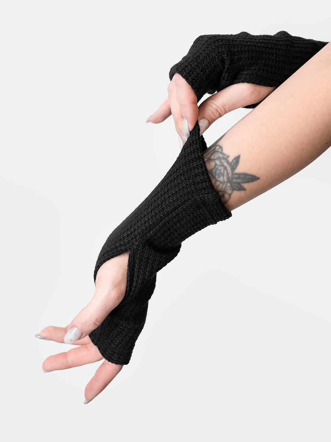Black Knitted Mittens