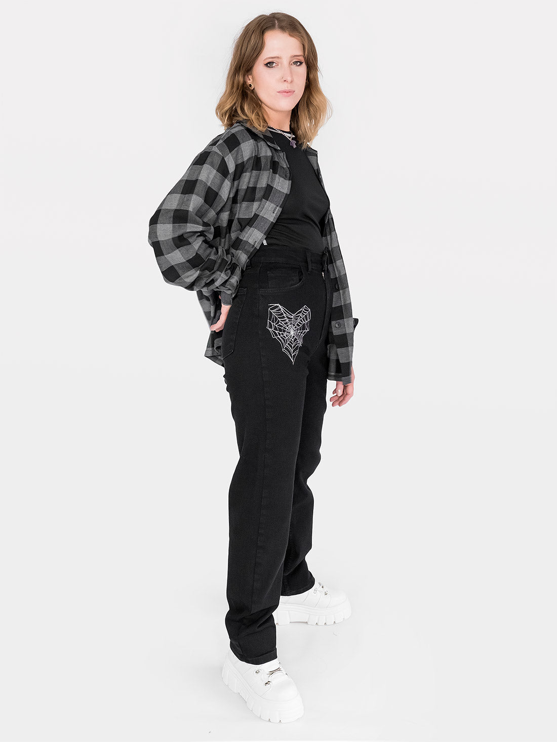 Sinister Straight Leg Embroidered Jeans