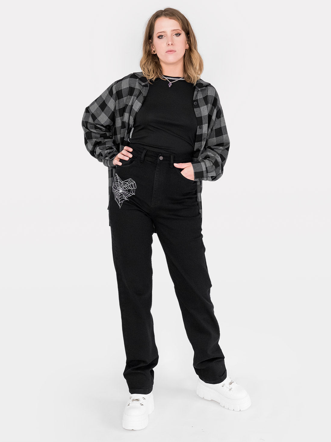 Sinister Straight Leg Embroidered Jeans