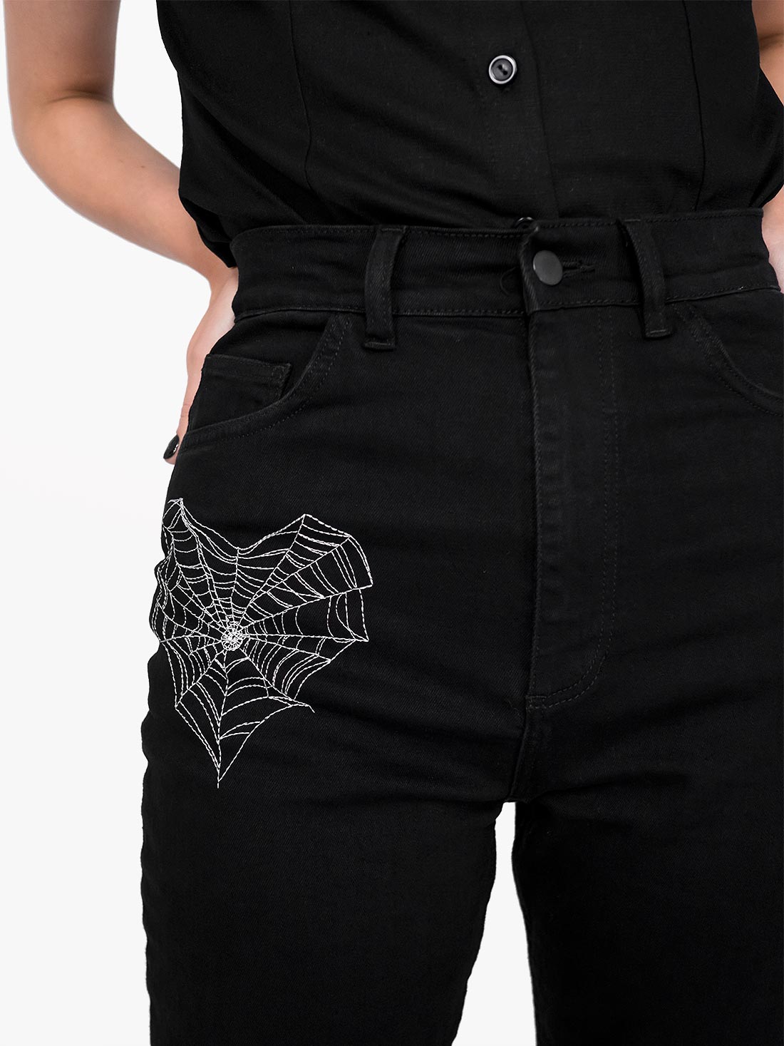 Sinister Straight Leg Embroidered Jeans