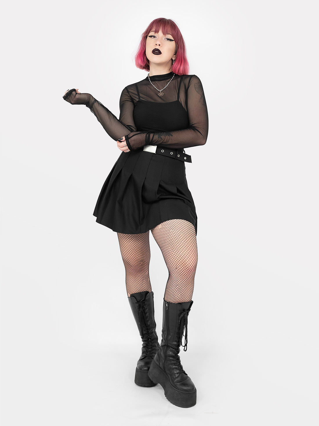 Black Mesh Top