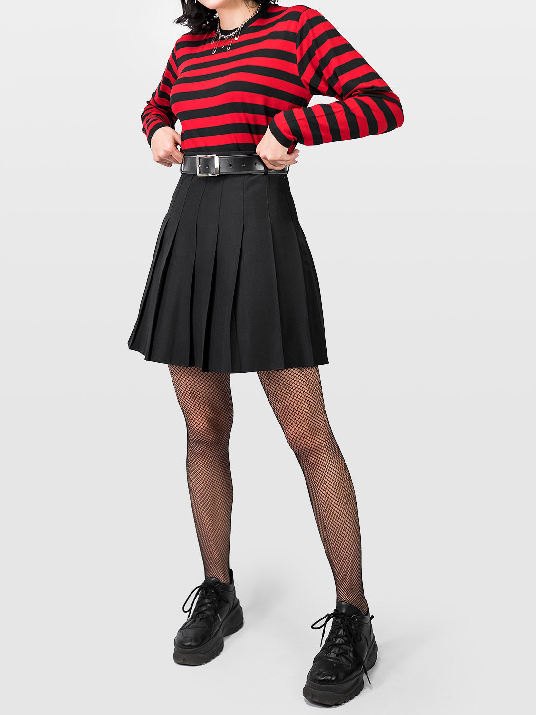 TALL Black Tennis Skirt