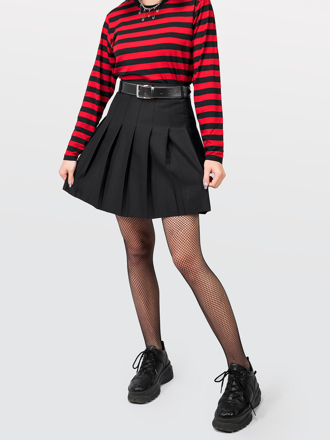 TALL Black Tennis Skirt