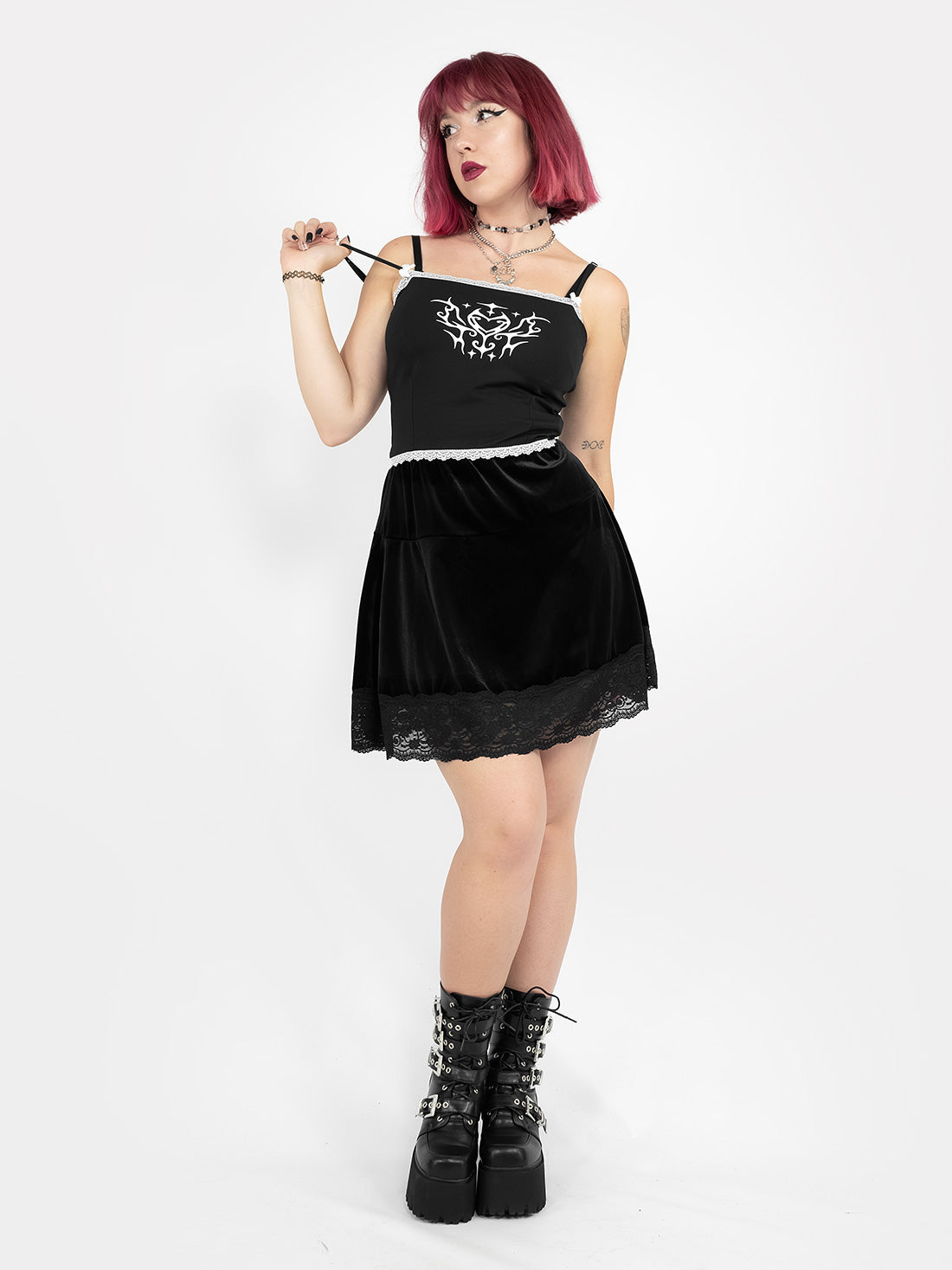 Absinthe Black Top With Lace