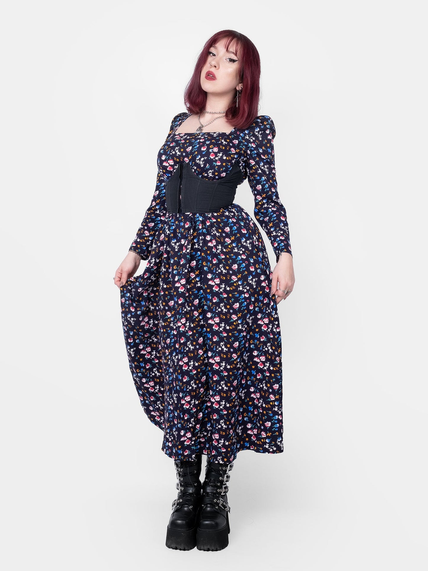 The Maiden Blue Floral Maxi Dress