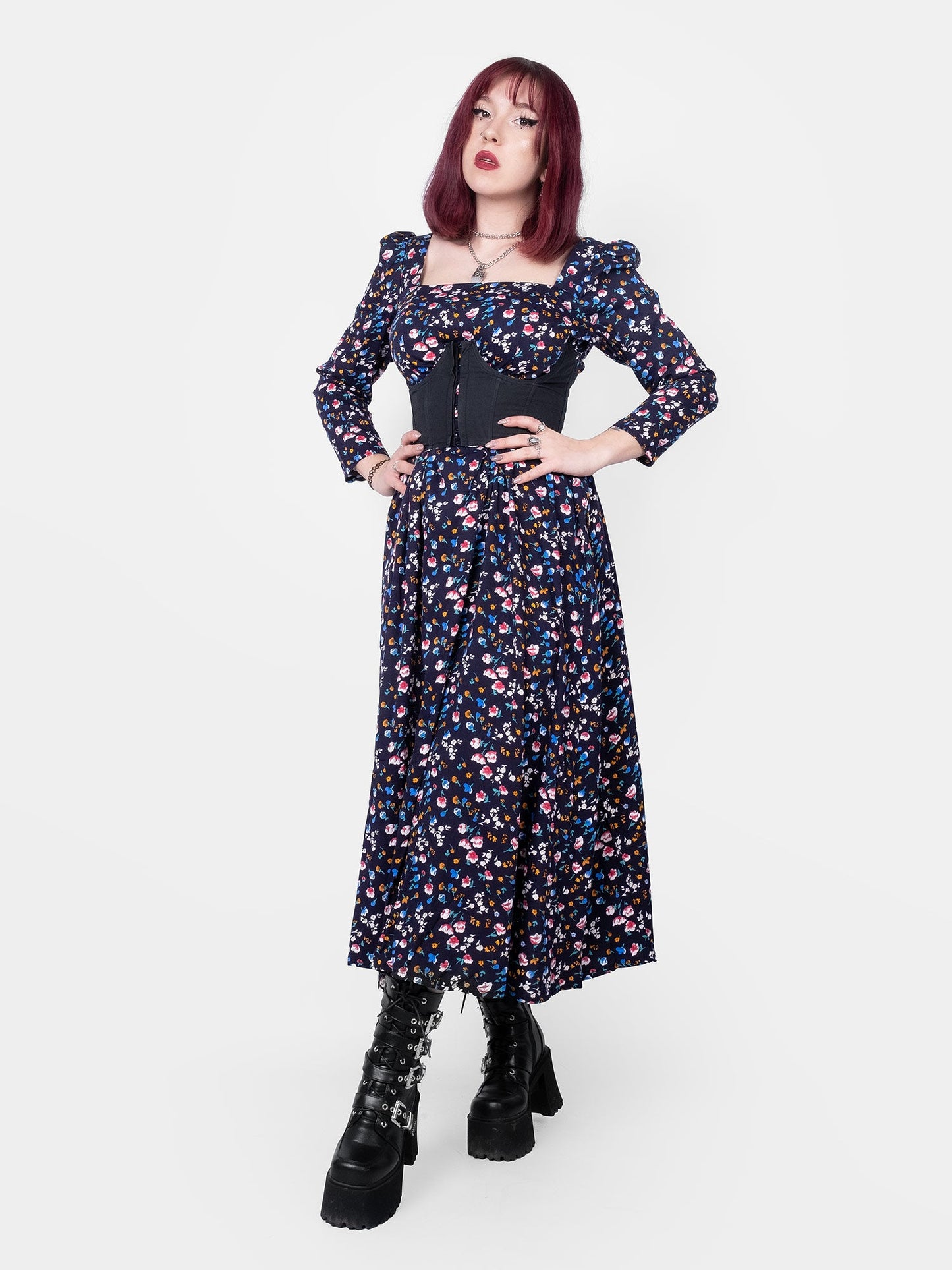 The Maiden Blue Floral Maxi Dress