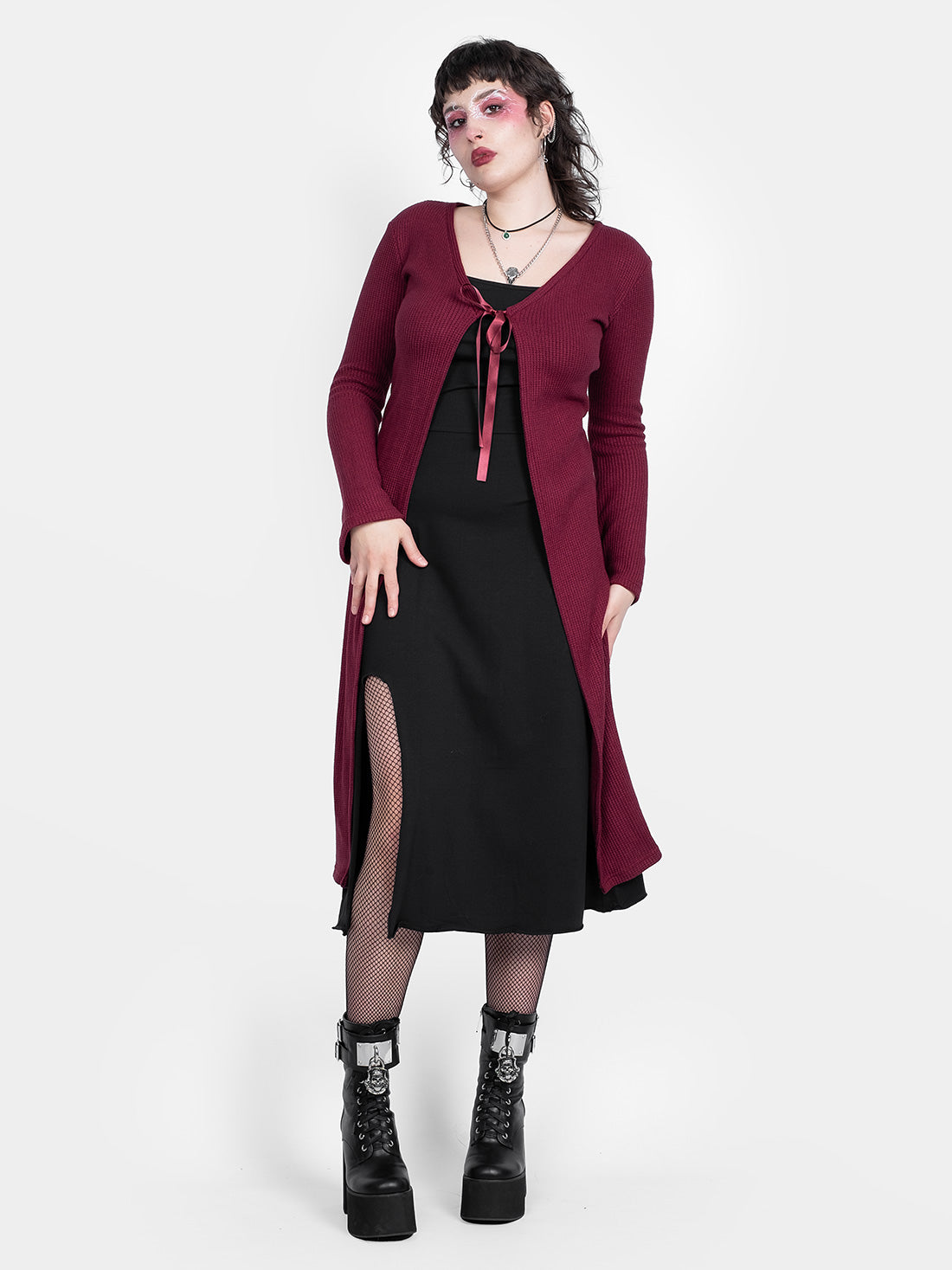 Rhiannon Burgundy Long Cardigan