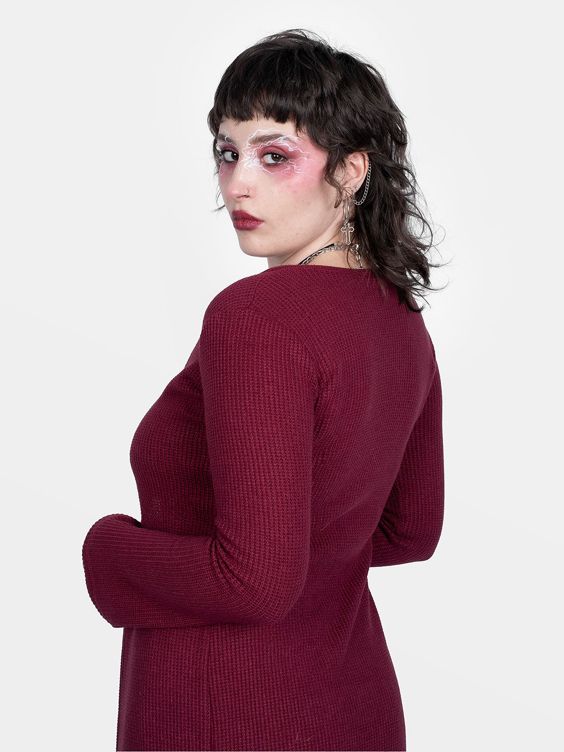 Rhiannon Burgundy Long Cardigan