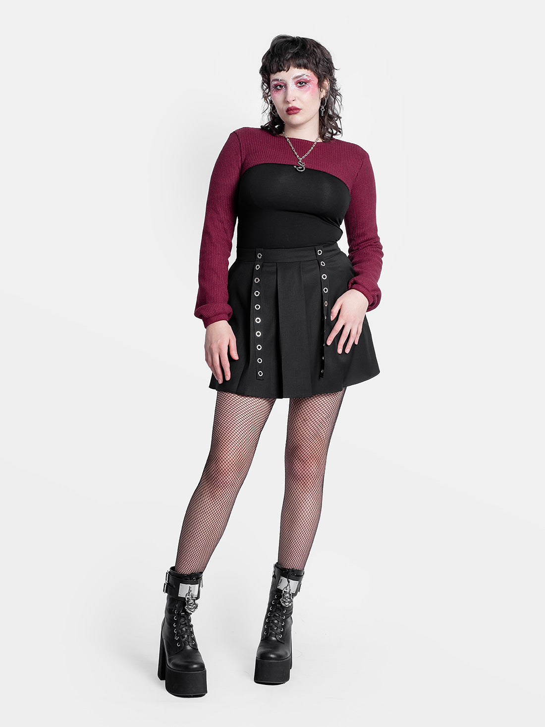 Ingrid Burgundy Knitted Shrug