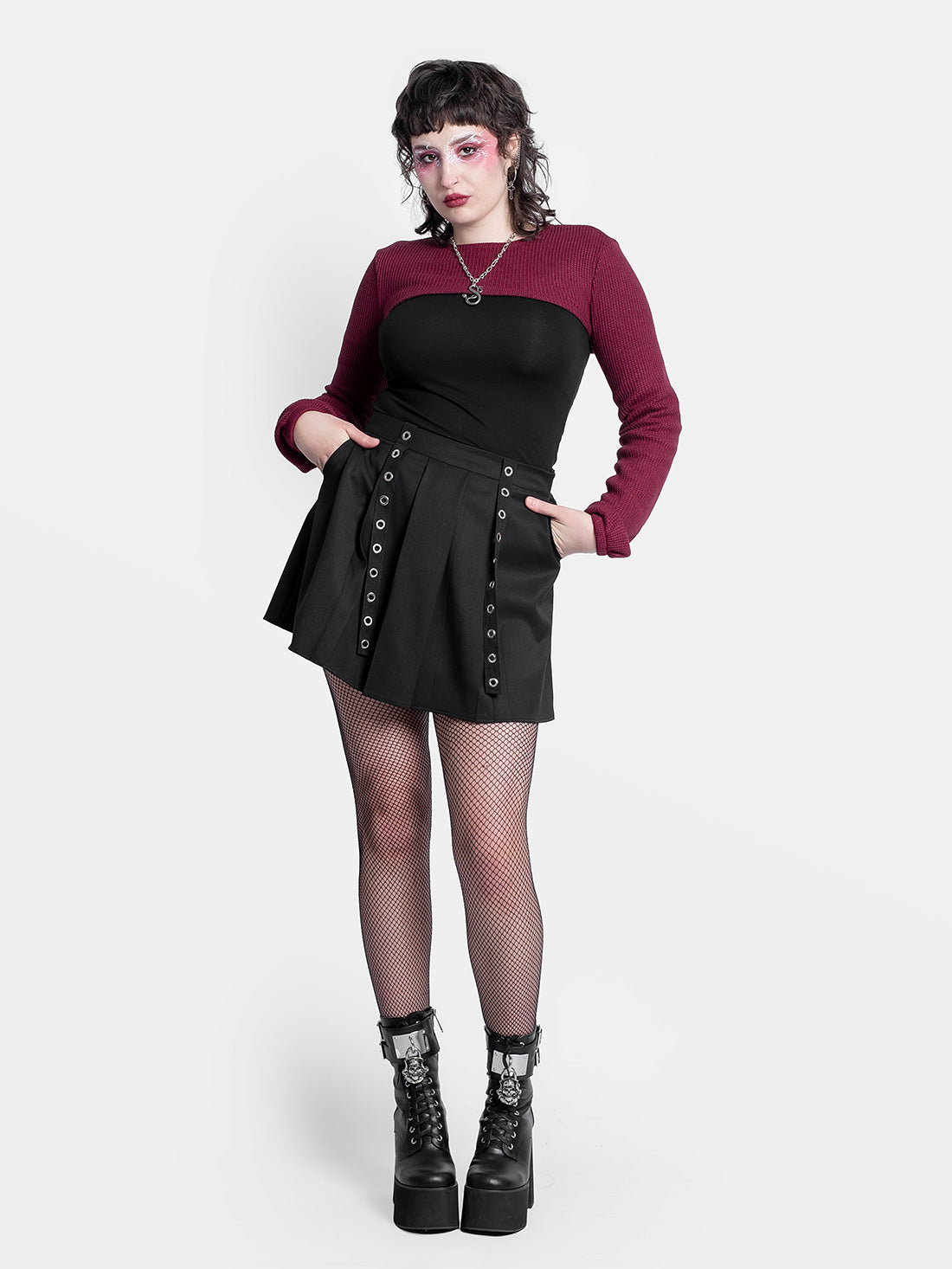 Ingrid Burgundy Knitted Shrug