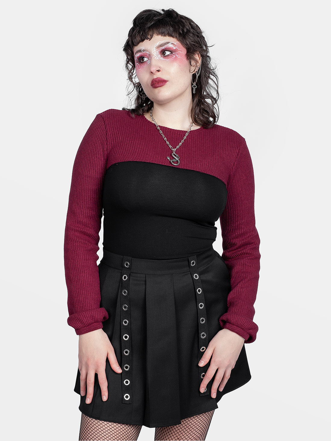 Ingrid Burgundy Knitted Shrug
