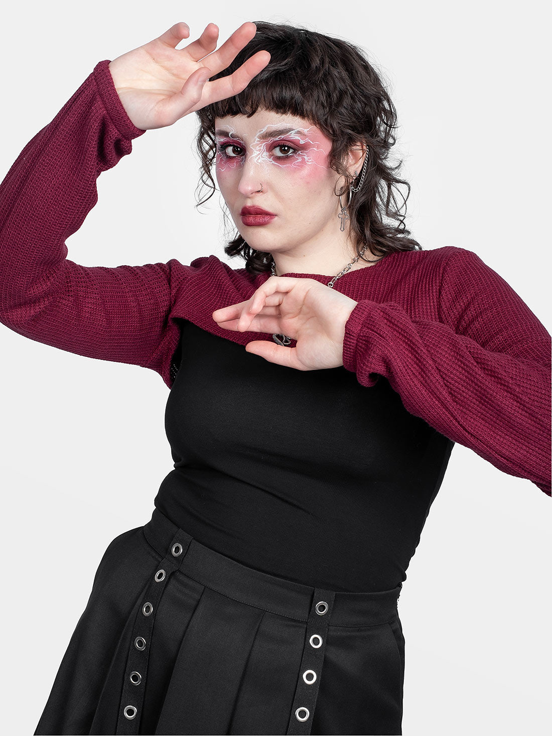 Ingrid Burgundy Knitted Shrug