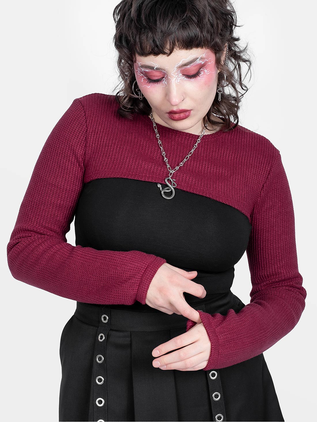 Ingrid Burgundy Knitted Shrug