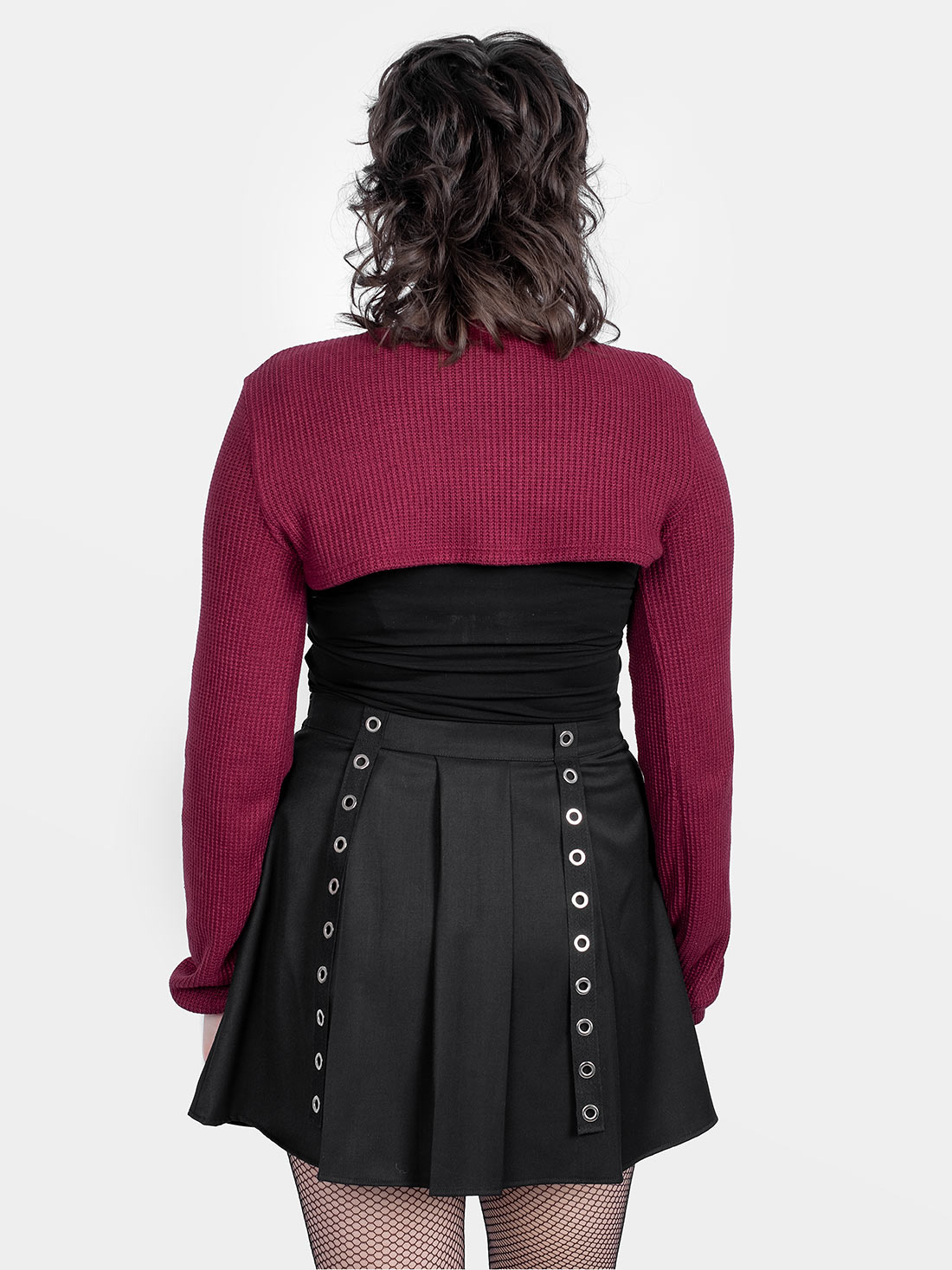 Ingrid Burgundy Knitted Shrug