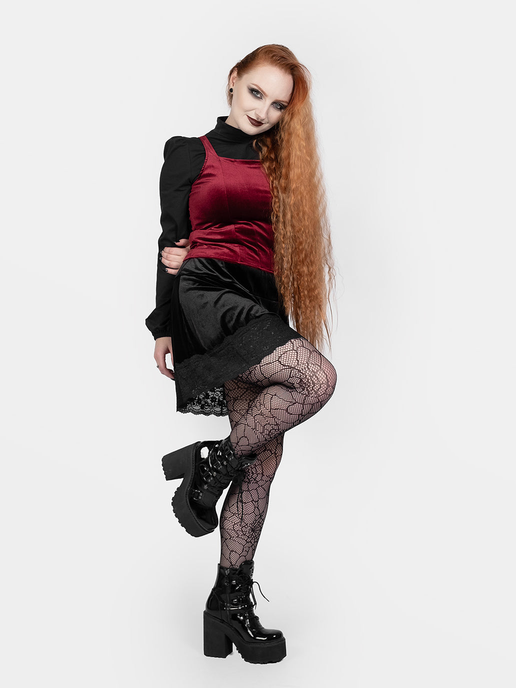 Conjure Burgundy Velvet Corset Top