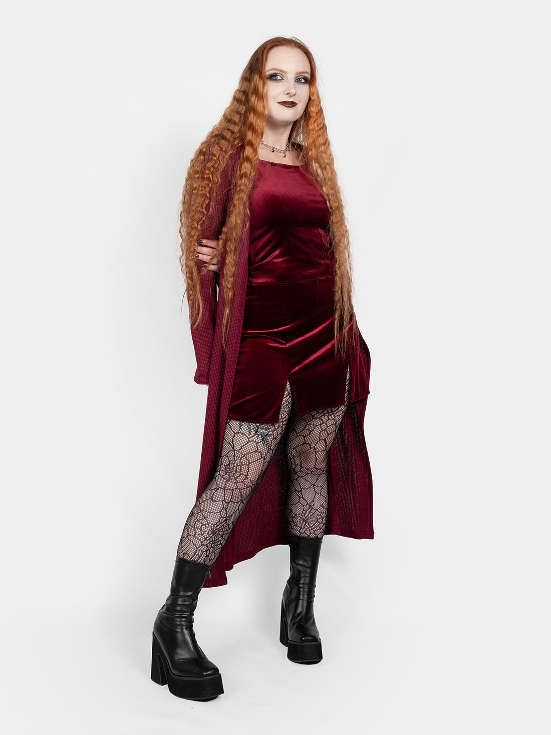 Conjure Burgundy Velvet Corset Top