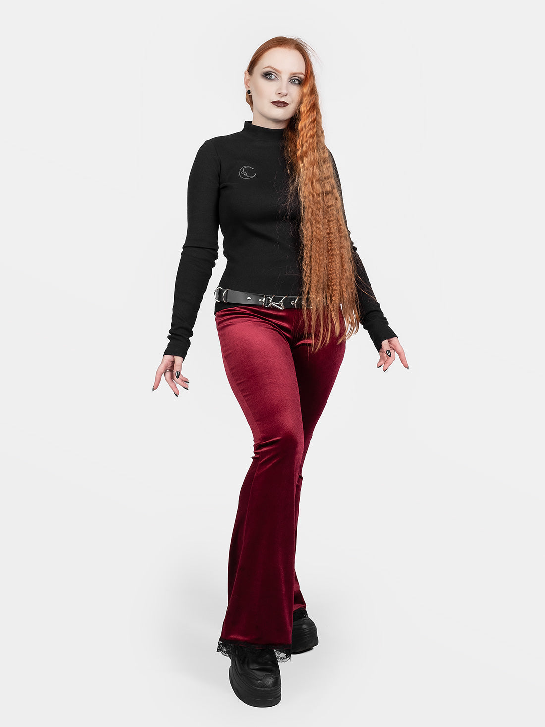 Sempre Burgundy Velvet Flares