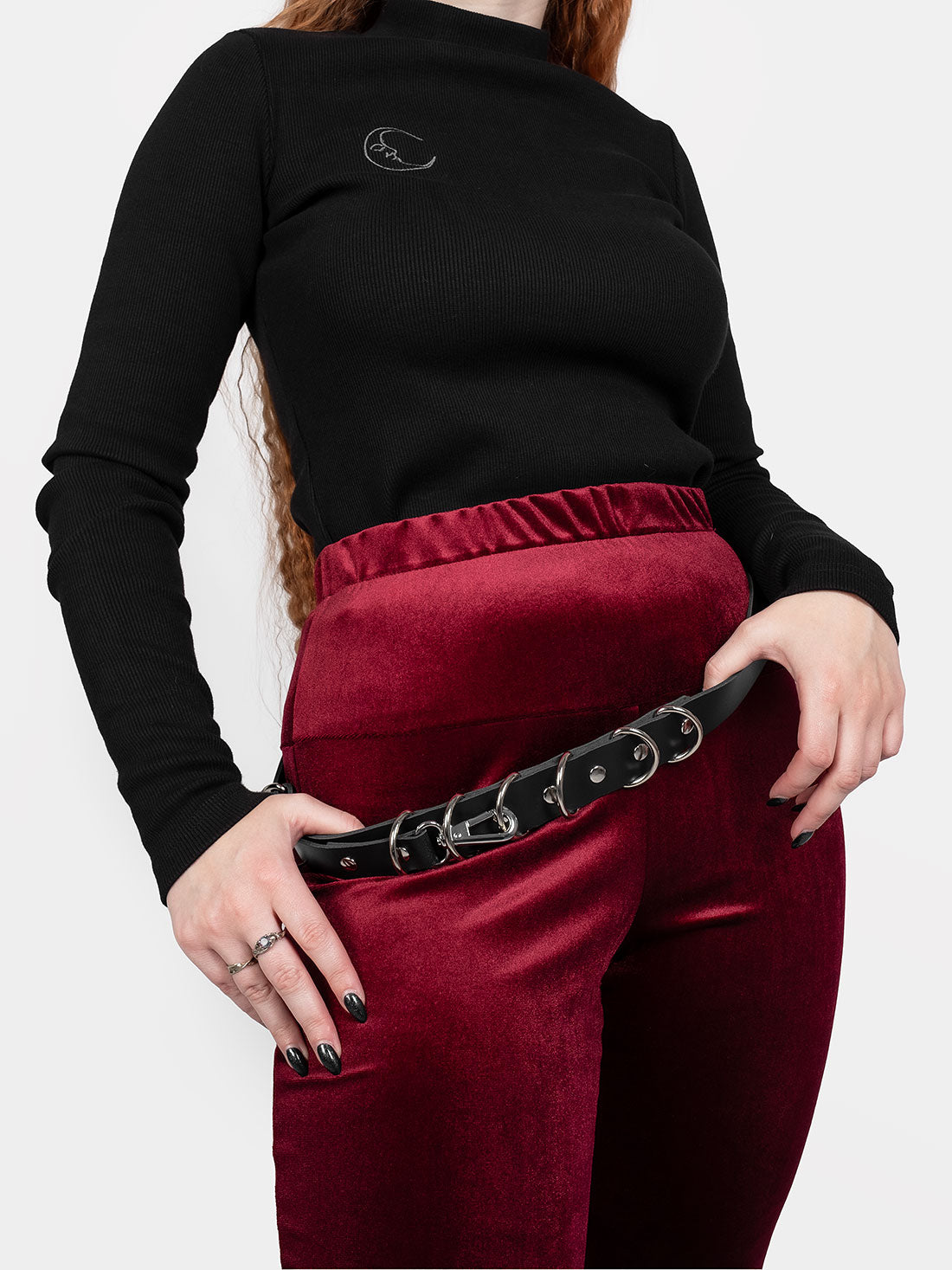 Sempre Burgundy Velvet Flares