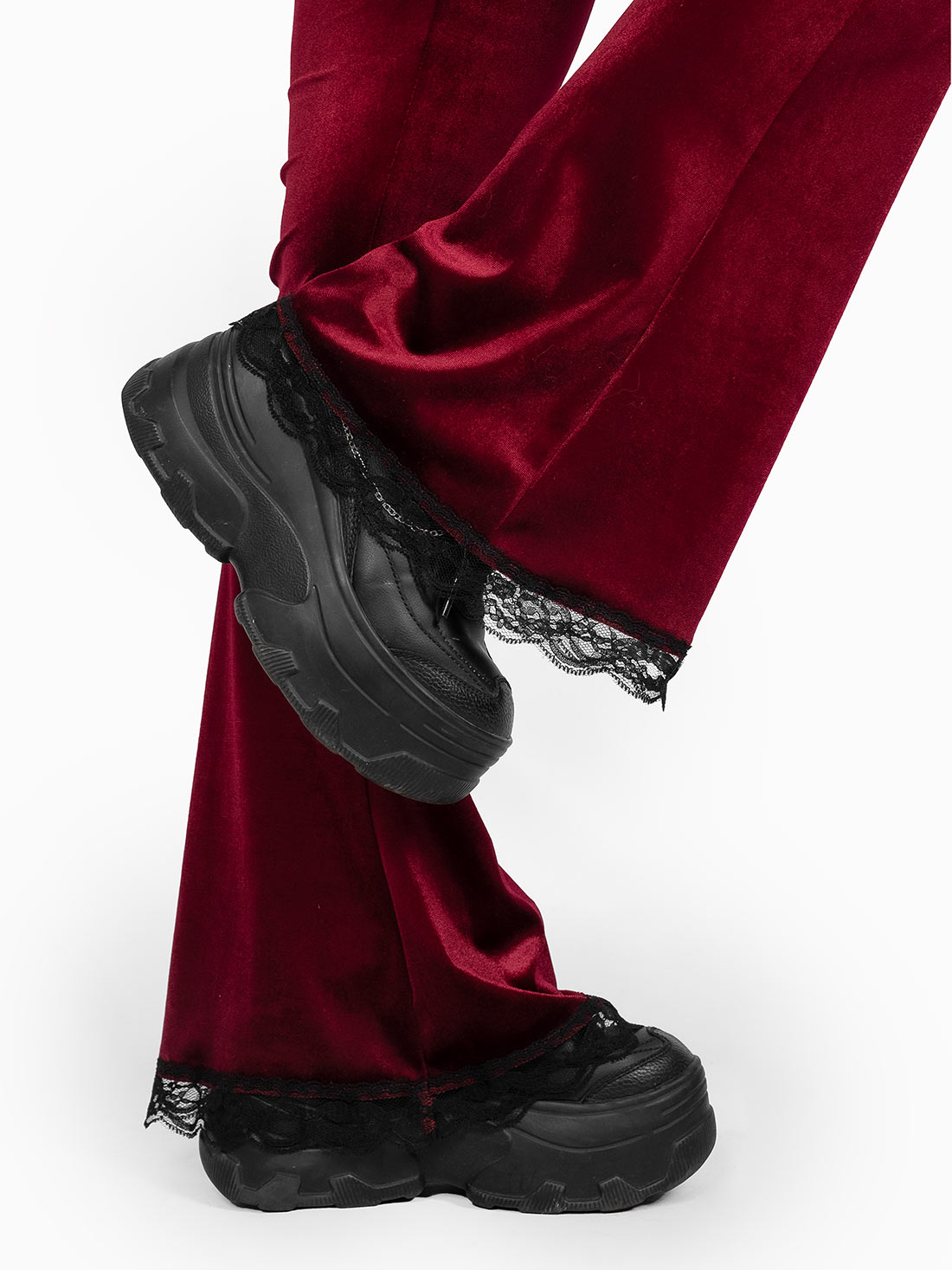 Sempre Burgundy Velvet Flares