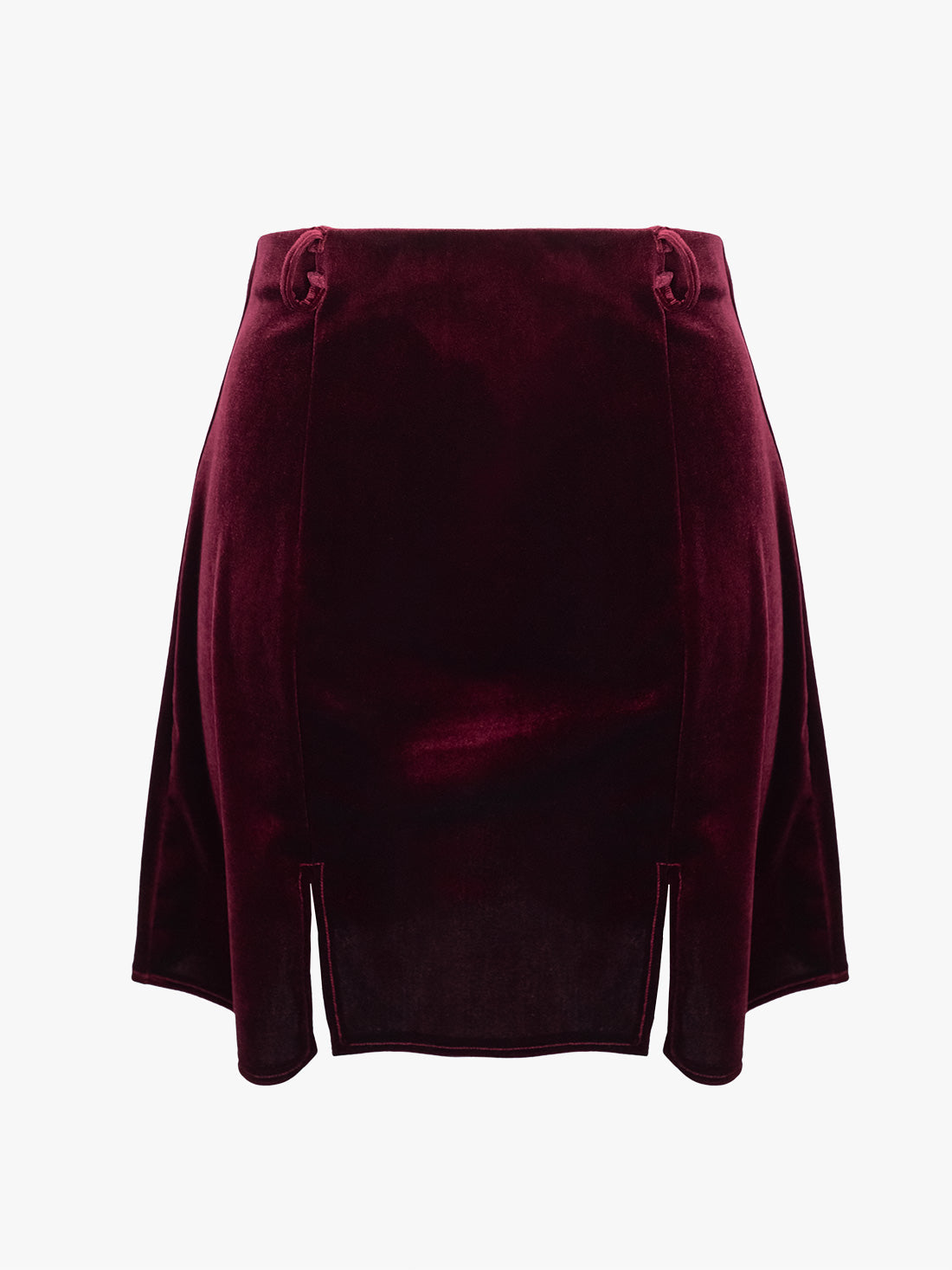 Agony Burgundy Velvet Mini Skirt