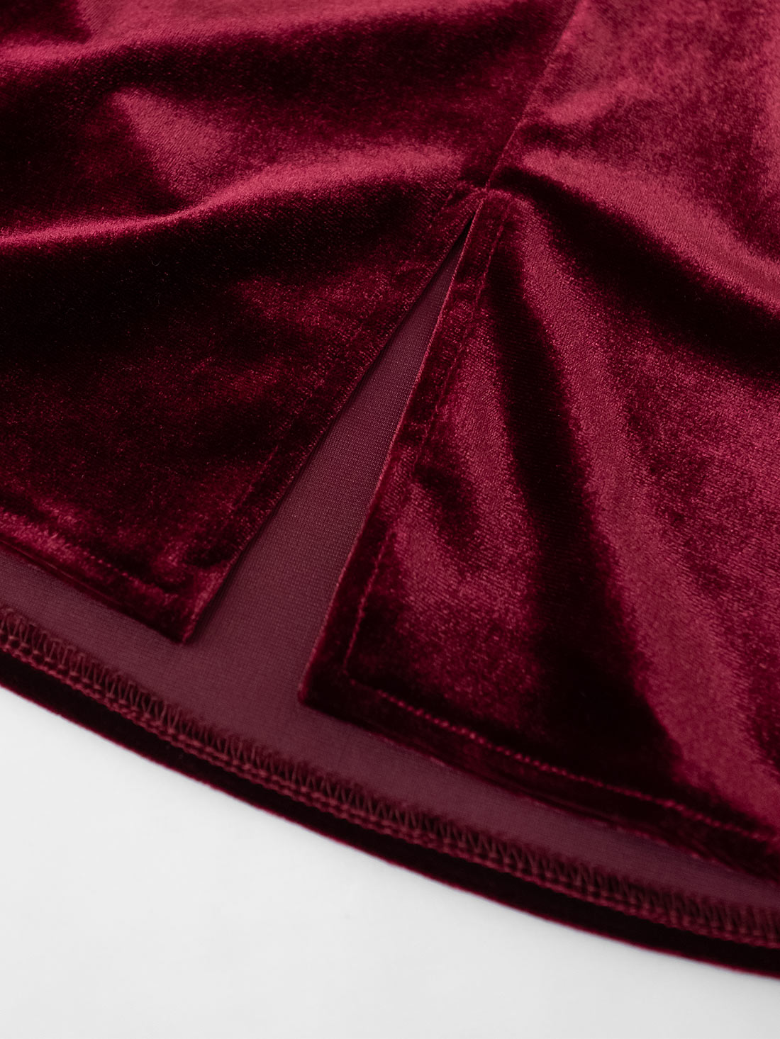 Agony Burgundy Velvet Mini Skirt