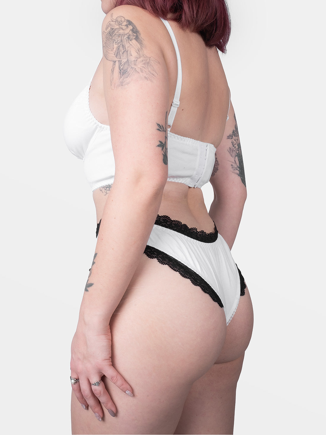 Charm White Organic Cotton White High Leg Panties