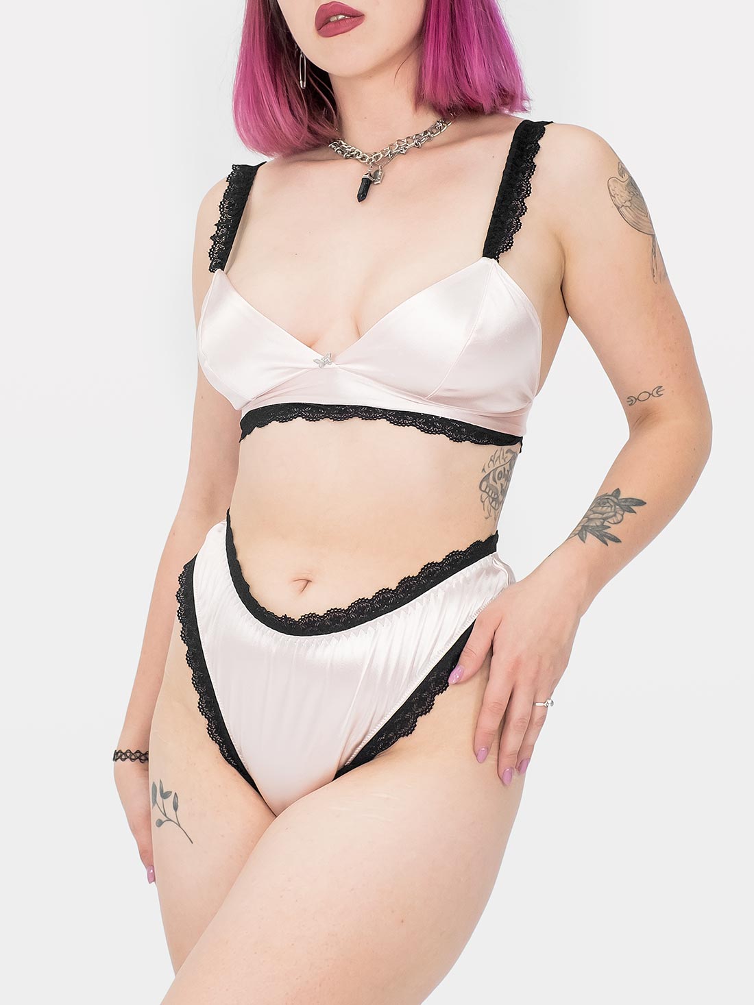 Charm Pink Satin Thongs